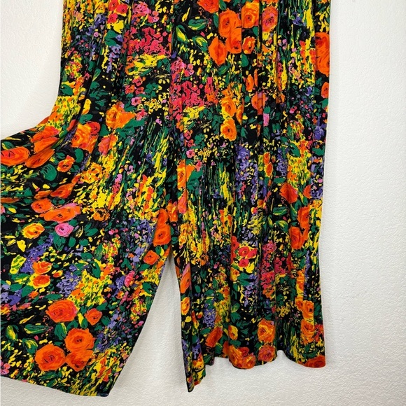 Adrian Jordan Vintage Floral Colorful Wide Leg Pants - Picture 2 of 13